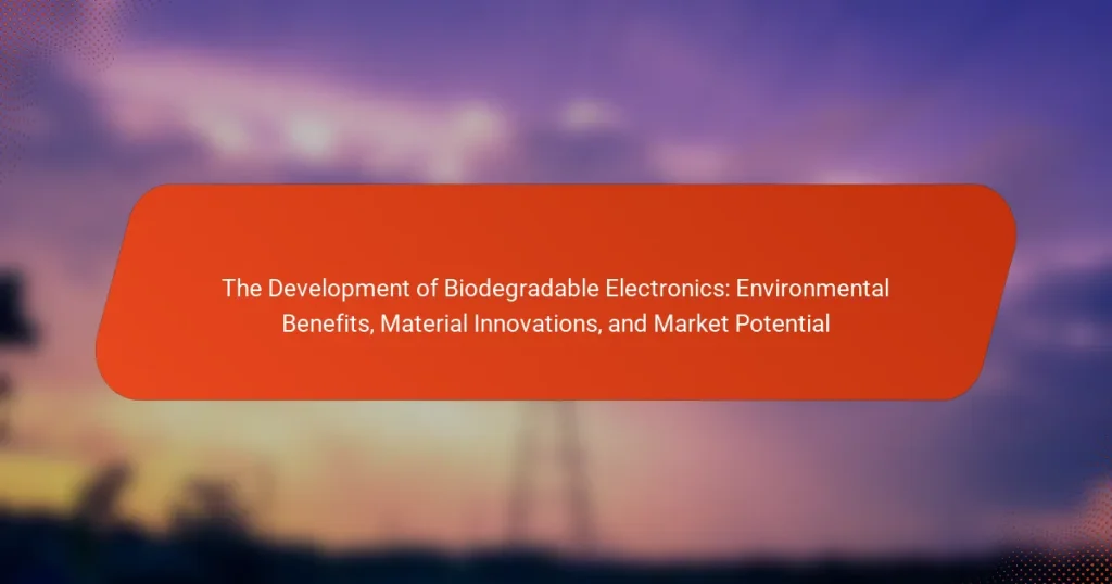 The Development of Biodegradable Electronics: Environmental Benefits, Material Innovations, and Market Potential