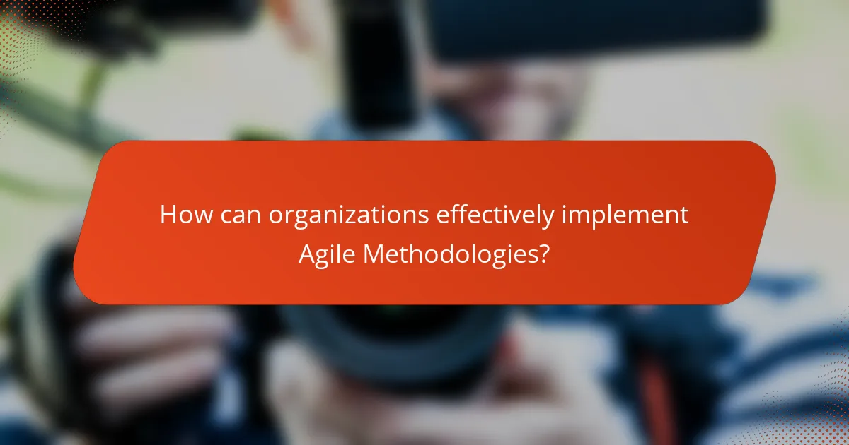 How can organizations effectively implement Agile Methodologies?