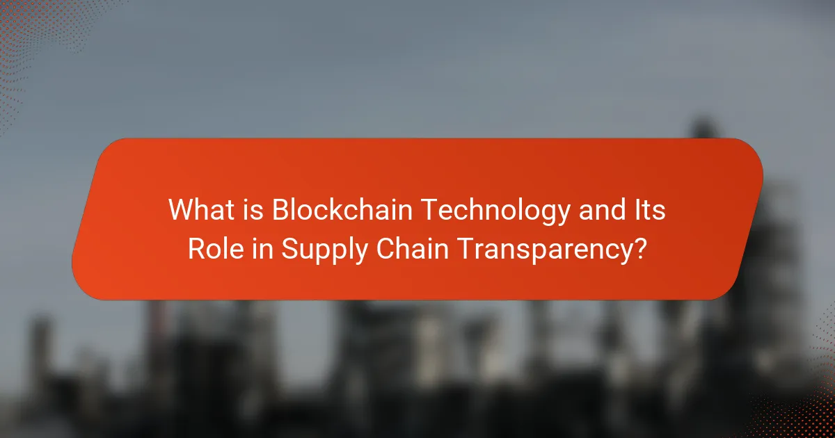 What is Blockchain Technology and Its Role in Supply Chain Transparency?
