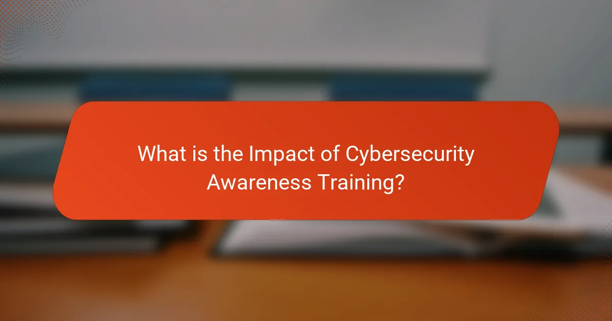What is the Impact of Cybersecurity Awareness Training?