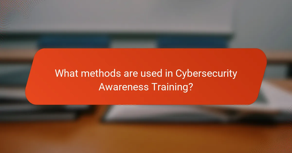 What methods are used in Cybersecurity Awareness Training?